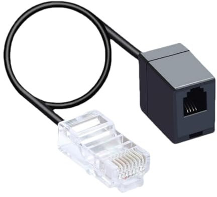 Adaptador convertidor RJ11 - Adaptador Ethernet para jack telefónicos, cable del conector telefónico | Cable adaptador convertidor macho a red fija, conexión de red de alta velocidad E