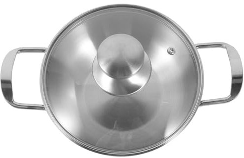 Happyyami 1 Satz Tragbarer Kleiner Hot Pot campinggeschirr Set feuertopf zum einzug Outdoor Topf mini Topf Lebensmittel-Wok mit Griffen Gemüsewok für die Küche Glas Silver