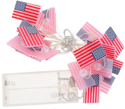 DOITOOL -lichterkette Mit Nationalflagge Batteriebetriebene Amerikanische Flagge Als Dekoration Ideal Für Feierlichkeiten Zum Unabhängigkeitstag Partylampe