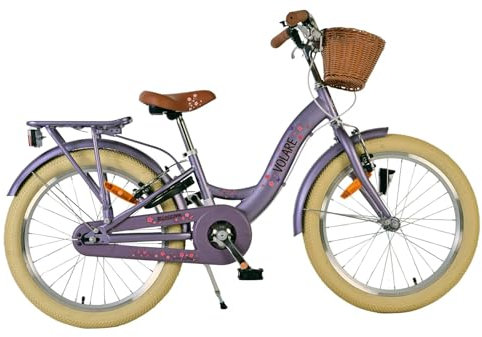 Volare Blossom Kinderfahrrad - Mädchen - 20 Zoll - Lila - Zwei Handbremsen