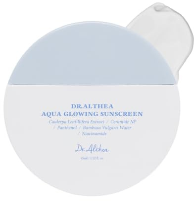 Dr. Althea Aqua Glowing Sunscreen | Feuchtigkeitsspendende Sonnencreme | Nicht klebrige Make-up-Basis | SPF50+ PA++++ | 45 ml