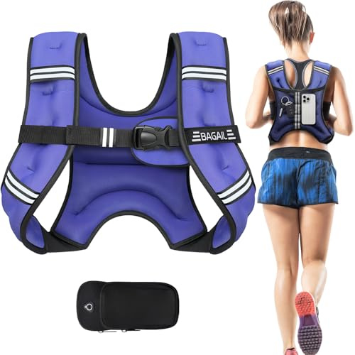 BAGAIL Weighted Vest for Strength Training, Bust Size Adjustable, Convenient Pocket, Iron Sand Weighted Vests, Ideal for Gym Workouts, Yoga Training and Aerobic Exercises
