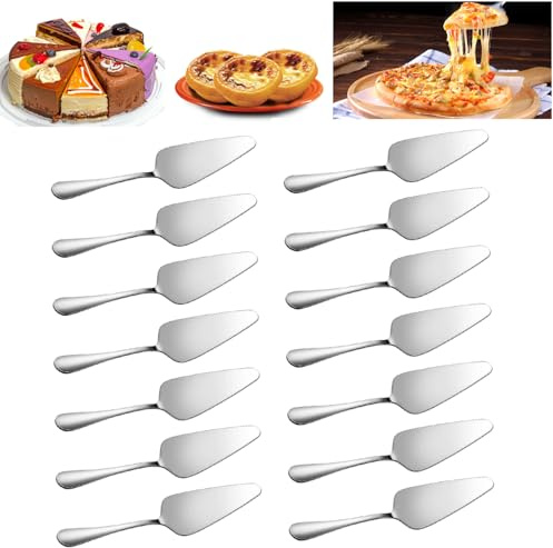 14 Stück Tortenheber Edelstahl,23 x4.7cm Tortenschaufel mit Gezackten Kante | Kuchenheber, Poliert Spülmaschinenfest Tortenheber, für Küchen, Restaurants, Partys, Hochzeiten