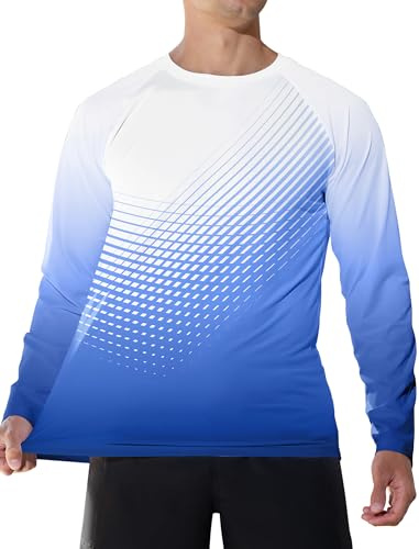veepro Men’s UV Protection Long Sleeve T-Shirt Top Breathable Running Sport Gym Shirt Quick Dry Lightweight Rash Guard Shirts for Swimming, Hiking, Walking, Fishing