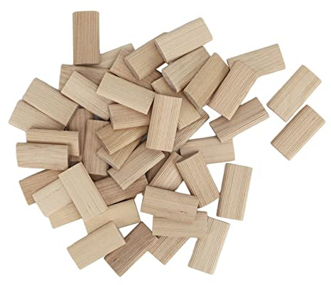 Aramox 50 Stück Buchenholzdübel 6 X 40 Mm, Hochwertige Domino-Zapfen aus Holz Zum Spleißen von Möbeln und Zum Schrankbau, Holzdübel mit Glatter Oberfläche für Bastel- und Holzbearbeitungsprojekte