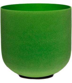 Crystal Singing Bowl 6 Inch Tuned Green F Note Crystal Singing Bowl for Yoga Relaxed(440 hz)