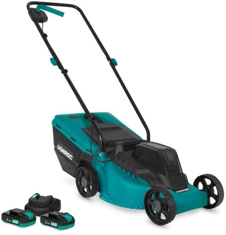 VONROC Akku-Rasenmäher 20V – 32 cm | Inkl. 2X 2.0Ah Akku und Ladegerät
