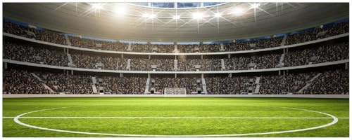 Wallario Memoboard aus Glas mit Motiv, Magnet-Tafel in 32 x 80 cm in Premium Qualität Fußballstadion Mittellinie