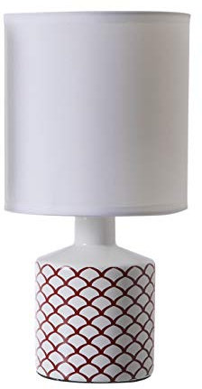 LUSSIOL Lampe de chevet Gisèle, lampe décorative céramique, 40 W, bordeau, ø 14 x H 29 cm