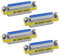 Antrader 25 Pin VGA SVGA KVM Male to Female M/F Mini Gender Changer Coupler Adapter DB25 Cable Converter Parallel DSUB Connector for PC Pack of 4