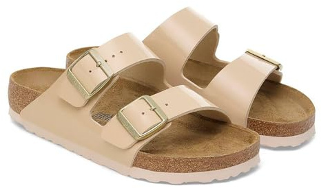 Birkenstock Damen Sandale Arizona Birko-Flor Patent normal Beige 38