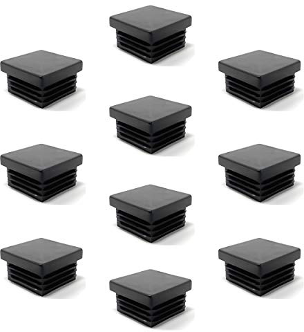 Design61 10x Vierkant Rohrstopfen 30x30 mm mit Lamellen für Innenmaß 26-27mm