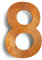 Vintage Hausnummer 8 - massiv, wetterfest & langlebig - 14 cm groß - mit Befestigungsmaterial - Retro Design Hausnummern-Schild N-01-8-R