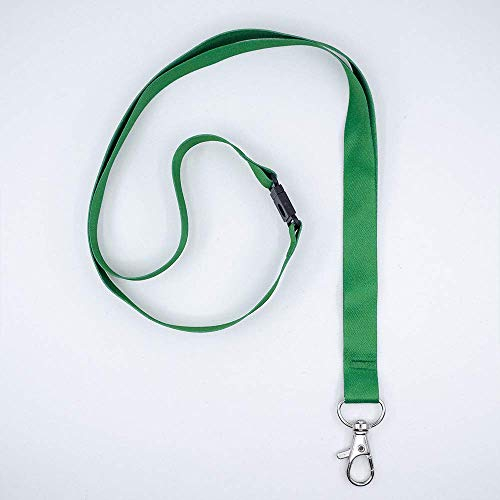 AVERY Zweckform 4842G Lanyard 10 Stück (44x1,5cm, Kartenhalter mit Karabinerhaken-Sicherheitsverschluss, Schlüsselband für Ausweishülle, Kartenhülle, Namenschilder, Umhängeband, Nackenband) grün