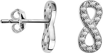 SOFIA MILANI - Damen Ohrringe 925 Silber - mit Zirkonia Steinen - Unendlich Zeichen Ohrstecker - 20153