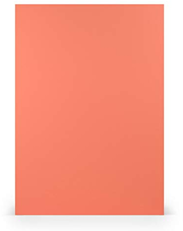PAPERADO 50x Tonpapier DIN A4 - Coral gerippt Lachs Aprikose 160 g/m² Papierbögen - Bastelpapier in 29,7 x 21 cm Malen, Basteln & Drucken