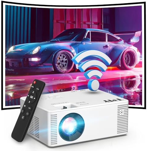 TMY Mini proyector WiFi de 8500 lúmenes, 1080P FHD compatible con proyector de películas portátil para exteriores, sincroniza la pantalla del smartphone, compatible con iOS/Android/PC/TV Stick, HDMI