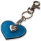 Schlüsselanhänger mit Herz aus Leder und ein Schmuck Herz aus Metall mit Karabiner Schlüsselband für Auto Geschenke für Frauen Männer Valentinstag Geburtstag Muttertag Made in Italy (Hellblau)