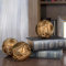 AELS 4 Vintage Decorative Balls Orbs, Set of 3 Decorative Spheres for Bowls and Trays, Antique Dining Table Centerpieces, Decor for Living Rooms, Dining Room, Coffee Table, Bronze Gold