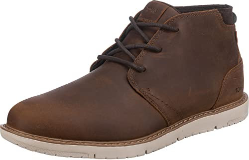 TOMS Herren Men Navi Boot Bootsschuh, Topaz Brown Water Resistant Leather, 42.5 EU