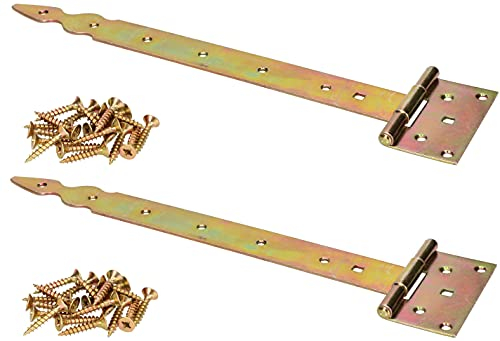 KOTARBAU® 2er Set T-Scharnier Dekorativ 350 mm Verzinkt Gelb