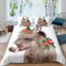 Loussiesd Kinder Esel Bettwäsche Set 135x200cm für Mädchen Jungen Kinder Karikatur Farm Tier Betten Set Dekorativer Niedlicher Kleiner Esel Bettbezug Set Blumen Blumen