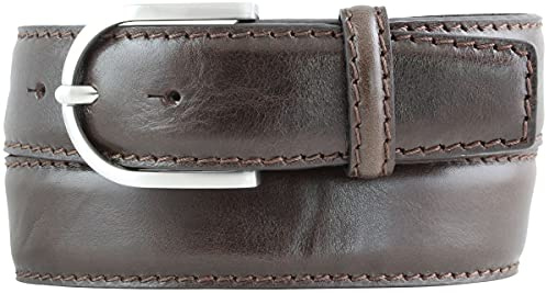 BELTINGER Damen-Gürtel aus Vollrindleder mit Naht 4 cm | Jeans-Gürtel für Damen 40mm | Bombierter Ledergürtel mit runder Gürtelschnalle