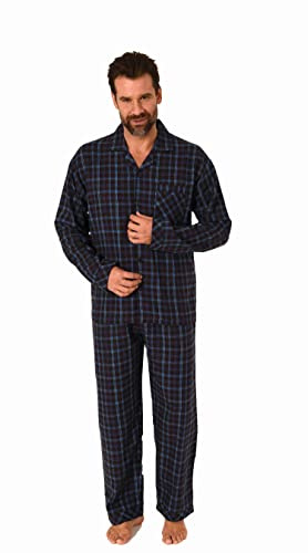 Herren Langarm Flanell Pyjama Set Schlafanzug zum durchknöpfen - 222 101 15 871