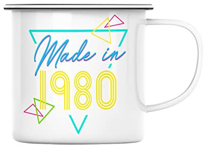 Fabulous Mug en Métal Emaillé Personnalisable Made in Années Style Miami Disco Vintage 80's Cadeau Anniversaire 1980