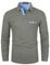 VMSUCIJ Men's Polo Long Sleeve Plaid Denim Stitched Cotton Golf T-Shirt with Real Pocket M-3XL,Grey,XL