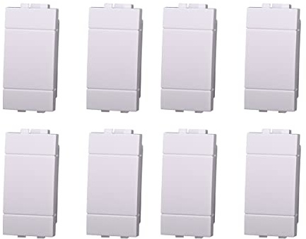 Couvre-touches couvre-trou faux pôle 1P 1 module/place, compatible avec Bticino Living Light (8, blanc)