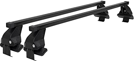 Menabo Stahl Dachträger Gepäckträger kompatibel mit Toyota Hilux 2015-2021 Schwarz 2X
