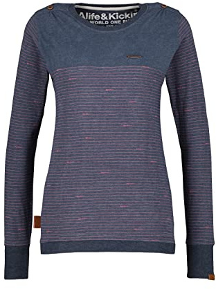 ALIFE and Kickin LeonieAK Z Longsleeve Damen Langarmshirt Marine Melange XS