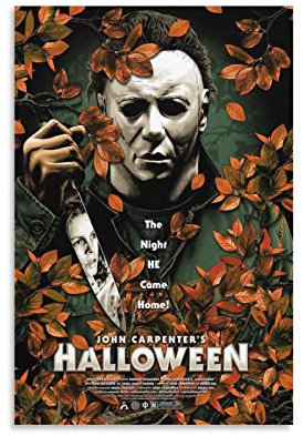 ACIDI Poster und Drucke 60 * 90cm Horrorfilm Poster Halloween 1978 Leinwand Malerei Wandkunst Poster Schlafzimmer Dekoration Kein Rahmen