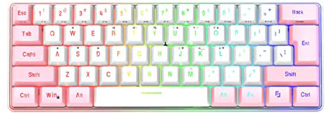 Mobestech 61 Key Membrane Gaming Keyboard Small Ergonomic Design Rgb Lighting for Gamers Users