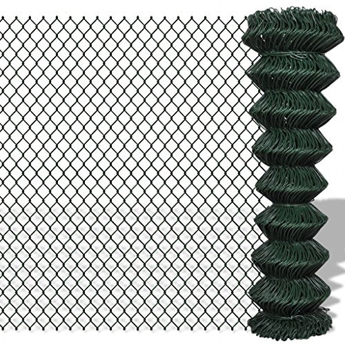 Tidyard 25m Maschendrahtzaun Hoehe 150 cm | Gitterzaun Drahtzaun Metall Gartenzaun | Drahtst?rke: 2,8 mm Maschgr??e: 60 x 60 mm Grün