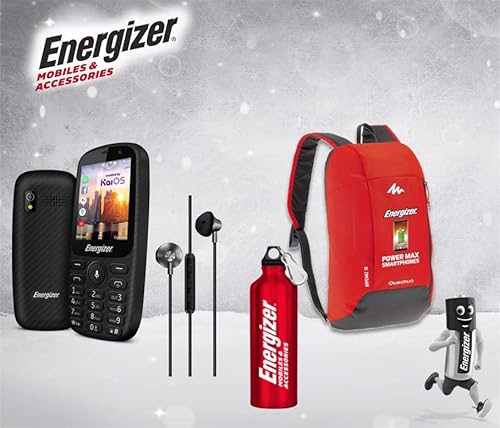 Energizer - Komplettpaket - Unlocked Handy E241S - 4G - Dual SIM + Bluetooth-Kopfhörer + Trinkflasche + Rucksack 10L geschenkt