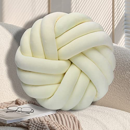 GYCS Knot cushion, weicher Plush-Kissen für Sofa und Bett, Dekoration, Wohnzimmer, Schlafzimmer, Beige, 30cm