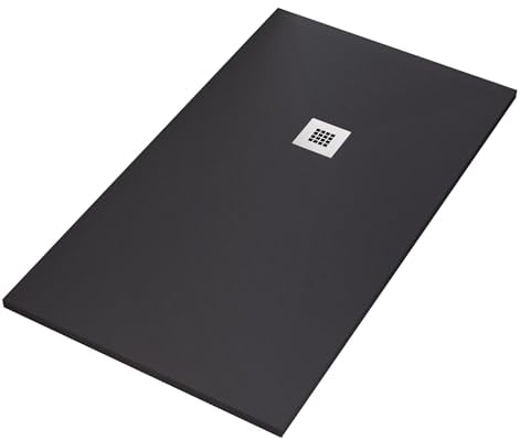 OLIMPO DOCCE - Piatto doccia nero in marmoresina | Piletta Gratis - STAR PLUS - 80x100