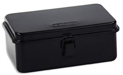 MBROS Werkzeugkasten aus Metallscheune, tragbarer Werkzeugkoffer aus Stahl, Hardware-Reparaturwerkzeug-Aufbewahrungsbox mit Ablage, abschließbarer Werkzeugkasten zum Tragen – Schwarz