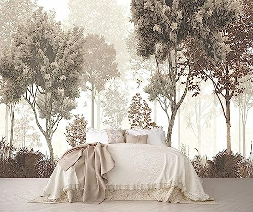 Papier Peint Panoramique Paysage D'Arbre Vintage Papier Peint Intissé 3D Tapisserie Poster Decoration Murale Chambre Salon