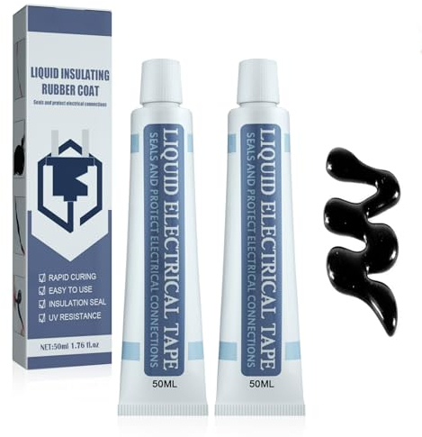 Fengyang® 2Pcs Gel Isolant Electrique, Caoutchouc Liquide, Gel Isolant Electrique Etanche, Ruban D'isolation Liquide, Caoutchouc Isolant Liquide, Ruban électrique Isolant Liquide (Noir)
