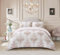 PRIME LINENS Duvet Cover Set 4 Pcs Polyester-Cotton Quilt Cover Bedding Set With Pillow Cases and Extra Fitted Sheet Included (Jasmine Blush Pink, Double)