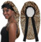 SENGTERM Lange Satin Haarhaube Mädchen seidige Mütze Damen Lange Satin Verstellbar Schlafmütze zum Schlafen Extra Große Satin Schlafmütze für Damen Lange Locken Haar (Leopard)