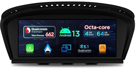 XTRONS 8.8 Inch Car Stereo for BMW 3/5 Series E90 E60 CCC, Android 13 Car Radio Qualcomm Octa Core 4GB 64GB Built-in 4G Wifi Car Play Bluetooth 5.1 with iDrive System Retained Optional DAB+ DVR TPMS