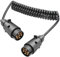 ETUKER Rallonge Remorque 7Broches 2.4M 12v Câbles D'extension Remorques avec 7-7 Broches Prise, Précâblé Spiralé pour Caravane