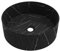 BAIKAL Lavabo sobre Encimera | Redondo | Negro Marquina | Cerámica | 37 x 37 x 12,5 cm | Sin orificio para grifo | Lavabo Baño | Envío con Embalaje Reforzado
