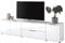 Stella Trading TV-Lowboard Santorin in Weiß, TV - TV Schrank für TV bis 77 Zoll mit viel Stauraum für Ihr Wohnzimmer - 226 x 55 x 40 cm (B/H/T)