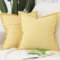 Madizz 2er Set Leinen Kissenbezügen mit breiter Kante Weiche dekorative Kissenbezüge für Sofa Schlafzimmer Kissenhülle Gelb 60x60 cm Quadrat