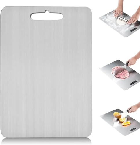 Planche à découper Taima Titanium,Planche à découper en titane Planche de cuisine légère et durable Bloc à découper non toxique et résistant à la rouille Résistant aux rayures Facile à nettoyer (M)